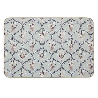 Daisy Bouquet Seamless Pattern – Vintage Floral Wreath Design on Sage Green  Versatile Bath Mat