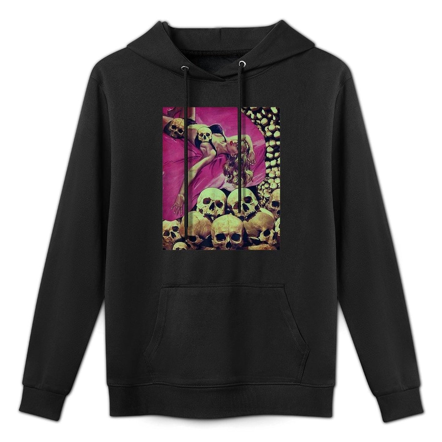 Pin Up Girl in A Bed of Skulls Sci Fi Sexy Horror Comic Book Moisture-Wicking Hoodie
