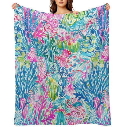 Summer Lily Ocean Holidays Travel-friendly Throw Blanket