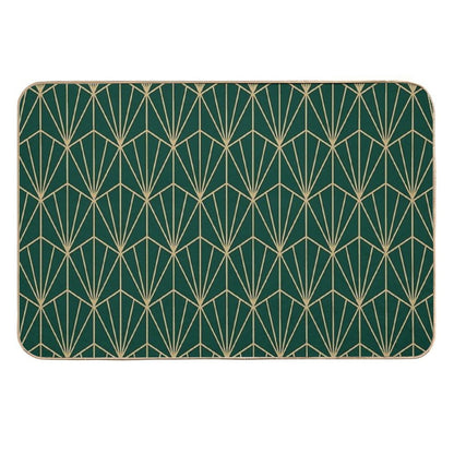 Art Deco in Green And Gold  Rapid-Drying Bath Mat