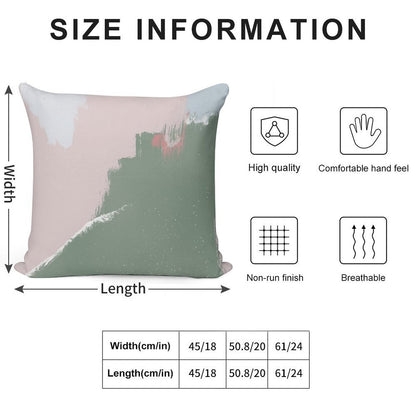 Modern Abstract Art Painting in Sage Green & Blush Pink Soft Style Accent Throw Pillow