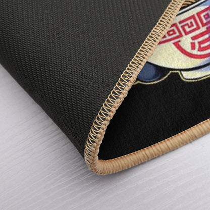 Cute Godzilla Eating Big Bowl Ramen Noodle  Eco-Friendly Bath Mat