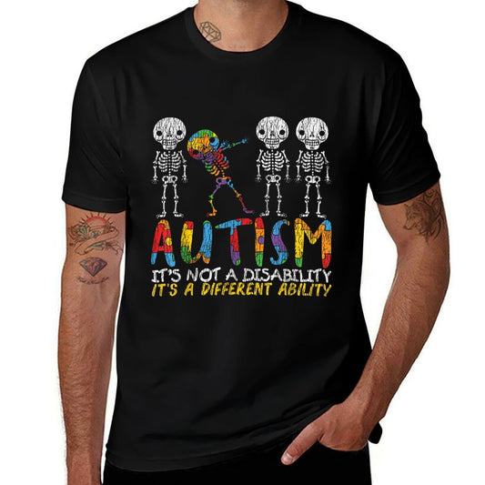 Autism Awerness - Skeleton Dabbing Autistic Kids Awareness  Moisture-wicking T-Shirt