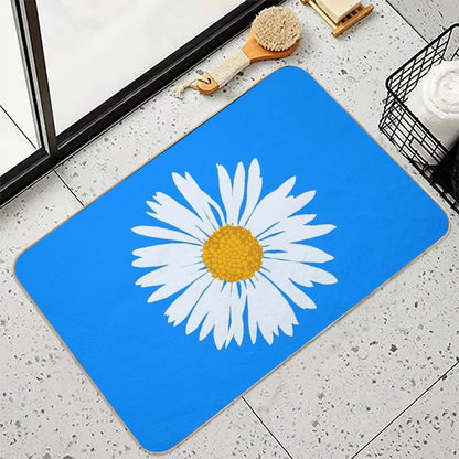 Hand-painted Daisy Blossom - Botanical Illustration Bellis Perennis  Slip-Resistant Bath Mat