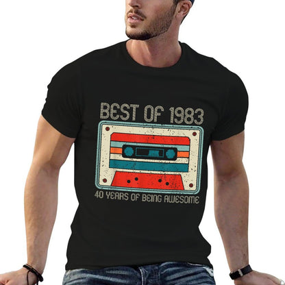 Retro 40th Birthday Best Of 1983 Cassette Tape  Polyester Blend T-Shirt