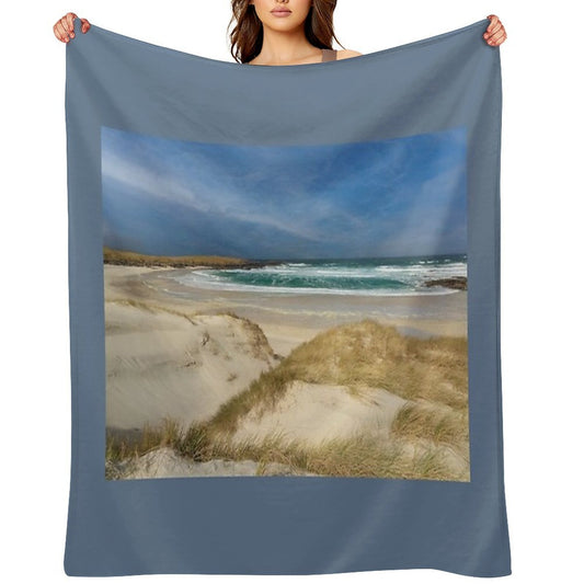 North Uist Clachan Sands Traigh Hornais Scotland. Shrink-resistant Throw Blanket