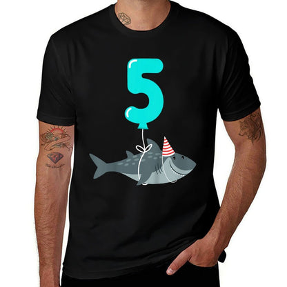 5th Birthday Shark  Cute 5 Year Old Shark Gift  Odor-resistant T-Shirt