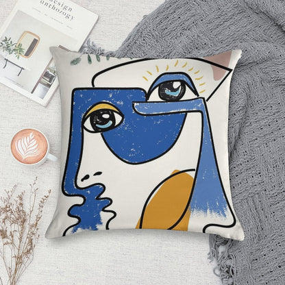 Minimal  Cute Face Soft Washable Throw Pillow