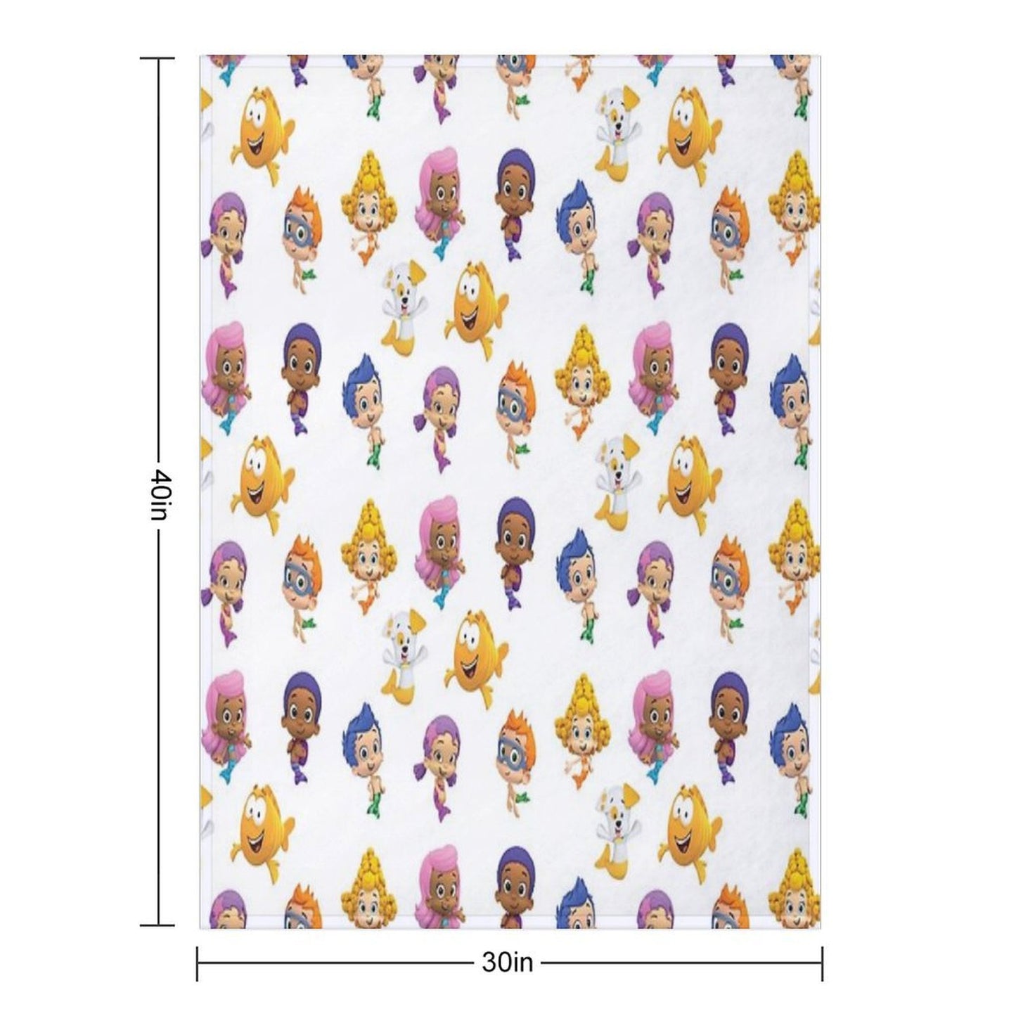 All Bubble Guppies Together  Cartoon  Mermaids  Kids Anti-pilling Throw Blanket