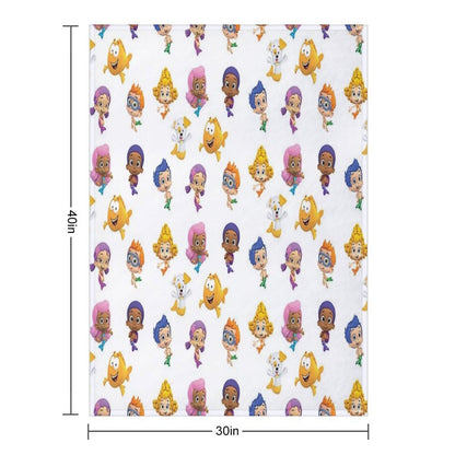 All Bubble Guppies Together  Cartoon  Mermaids  Kids Anti-pilling Throw Blanket