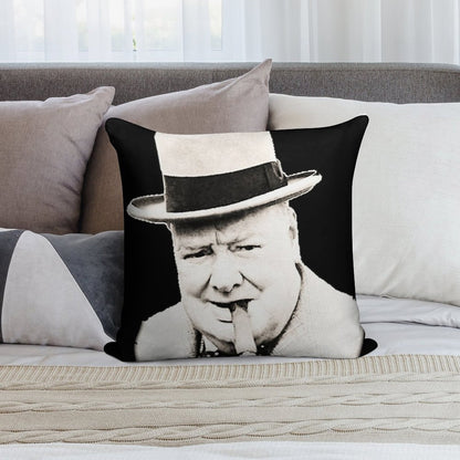 Wiston Churchill Face Soft Warmth Comfort Throw Pillow