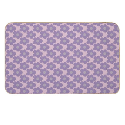 Purple Chalky Flowers  Long-Lasting Bath Mat
