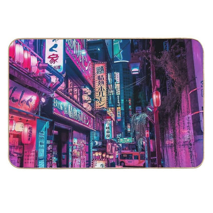 Magic of Cyberpunk Japan  Easy Maintenance Bath Mat