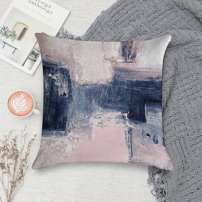 Pink And Navy 2 Soft Fade-Resistant Throw Pillow