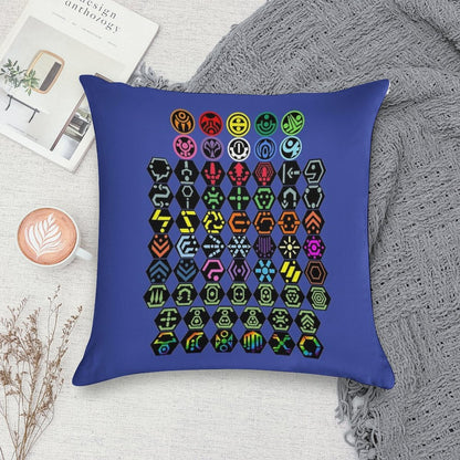 Phantasy Star Online - Icons Soft Hidden Zipper Throw Pillow