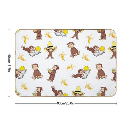 George The Curious Monkey Cartoon for Kids Pack  Fade-Resistant Bath Mat