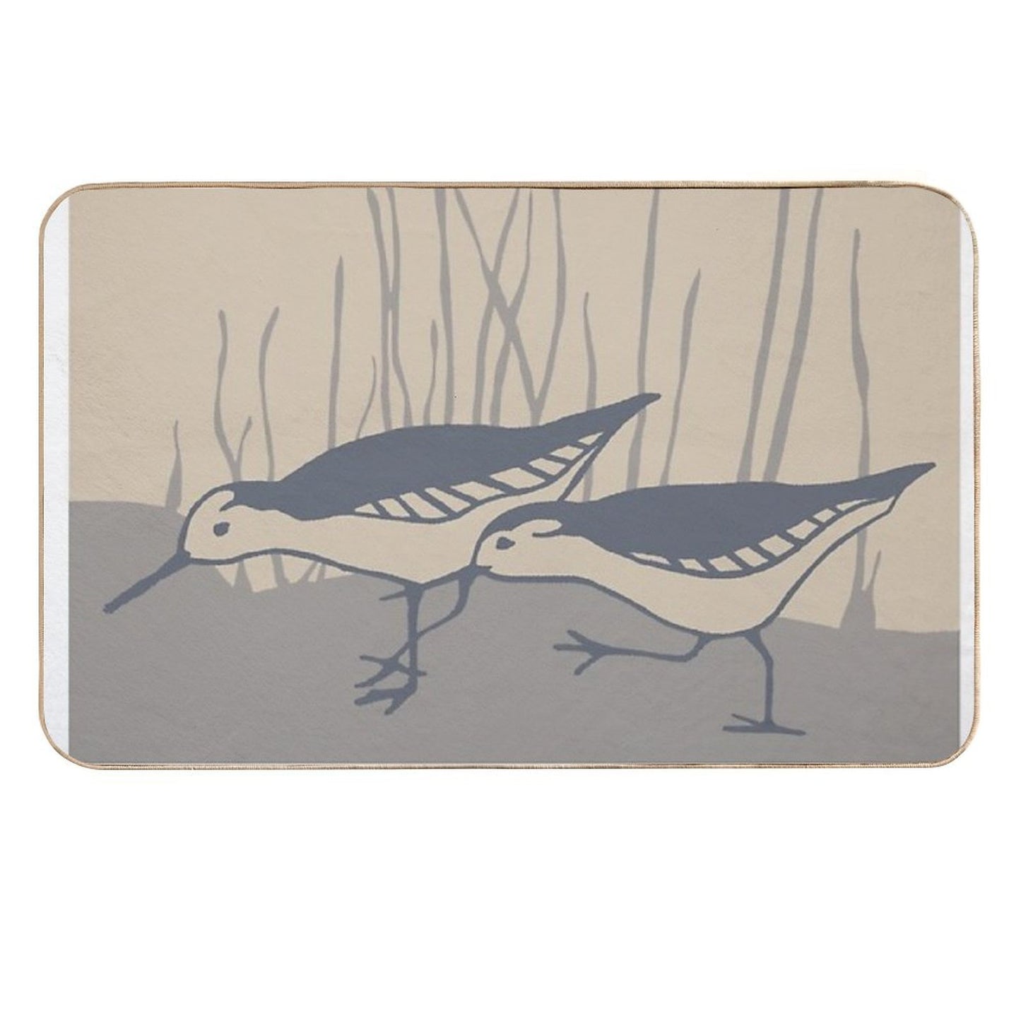 Sandpiper Beach Scene  Slip-Resistant Bath Mat