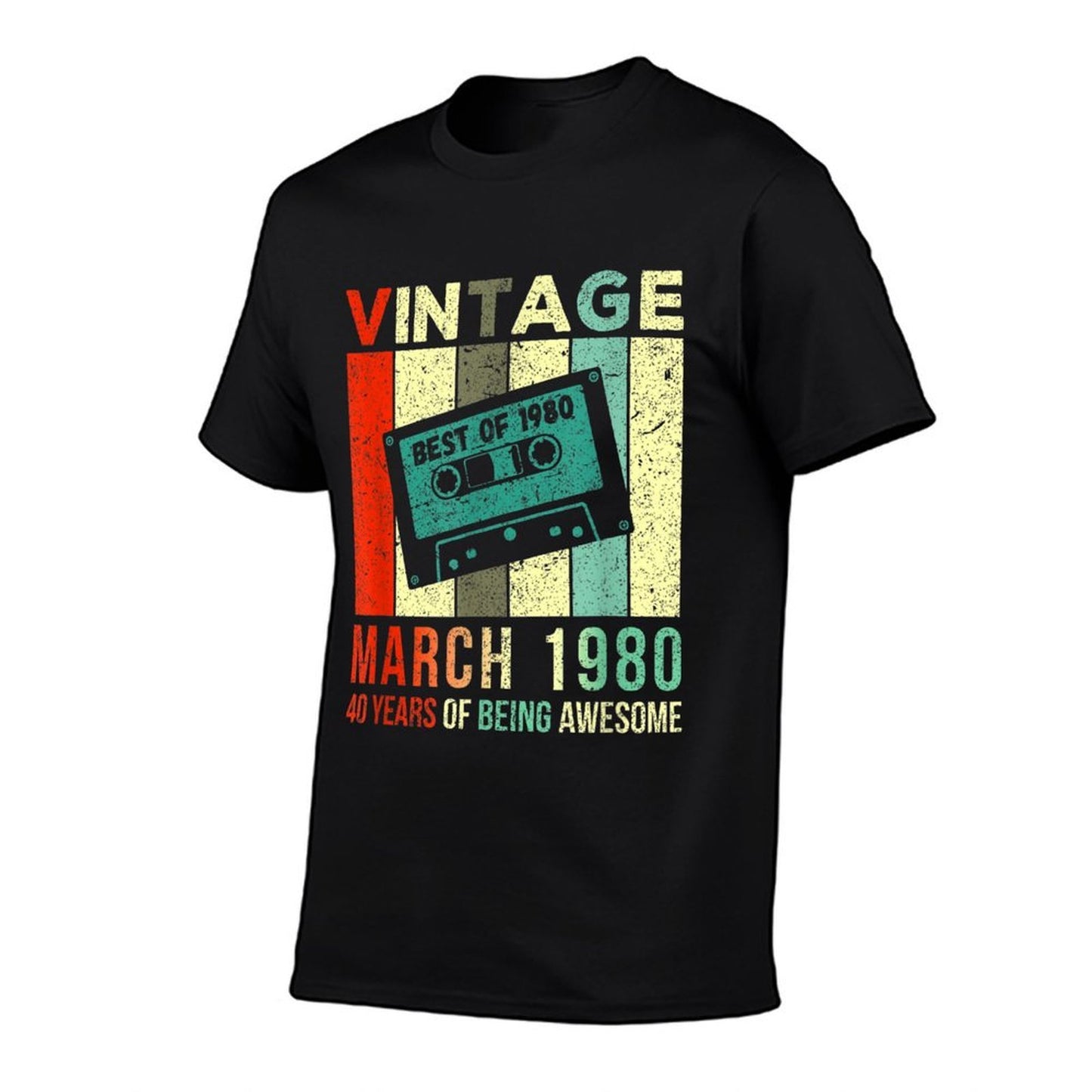 Vintage March 1980 40 Years of Being Awesome 40th Birthday  Versatile T-Shirt