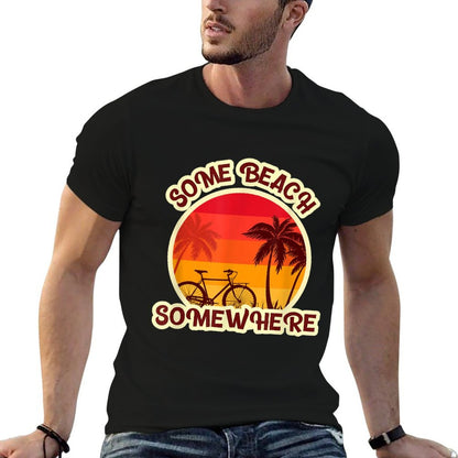 Some Beach Somewhere Unique Vintage Sunset Ocean Beaches  Easy-care T-Shirt