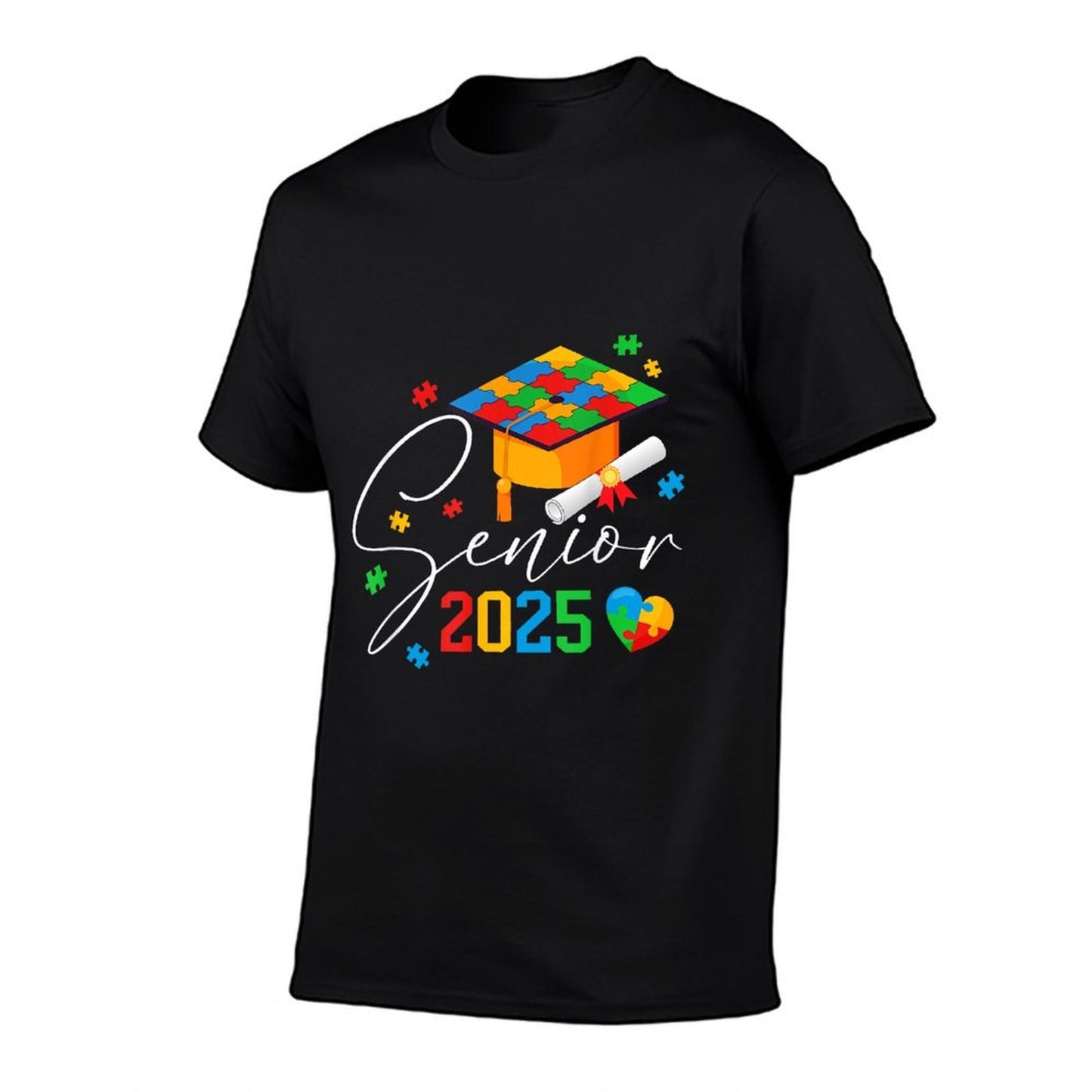 Puzzle Autistic Senior 2025 Autism Graduation Boys Girls  Classic T-Shirt