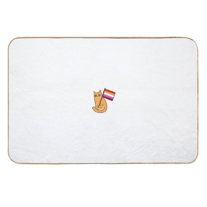 Lesbian Pride Flag Ginger Cat Sticker WLW  Toxin-Free Bath Mat