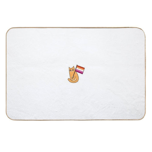 Lesbian Pride Flag Ginger Cat Sticker WLW  Toxin-Free Bath Mat