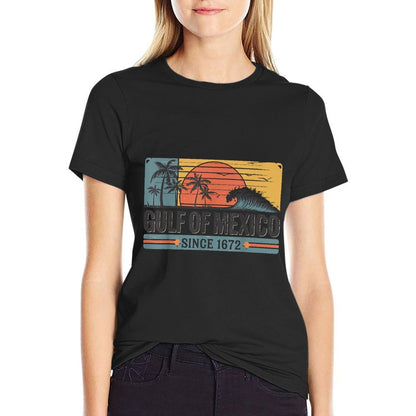 Gulf of Mexico Since 1672 Retro Vintage Beach  Cotton T-Shirt