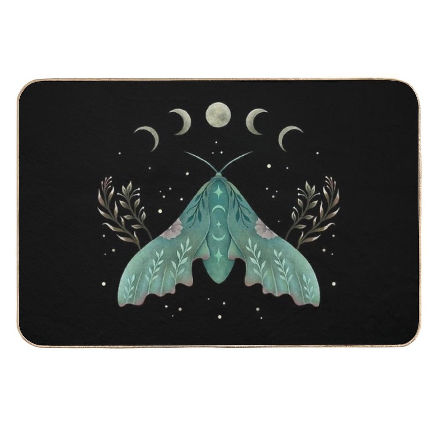 Luna And Moth  Rapid-Drying Bath Mat