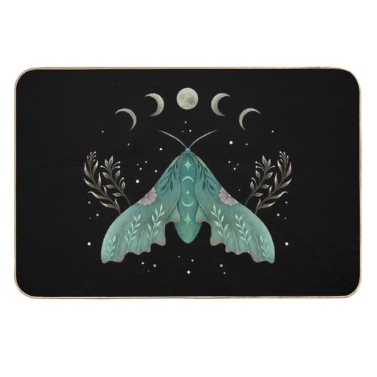 Luna And Moth  Rapid-Drying Bath Mat