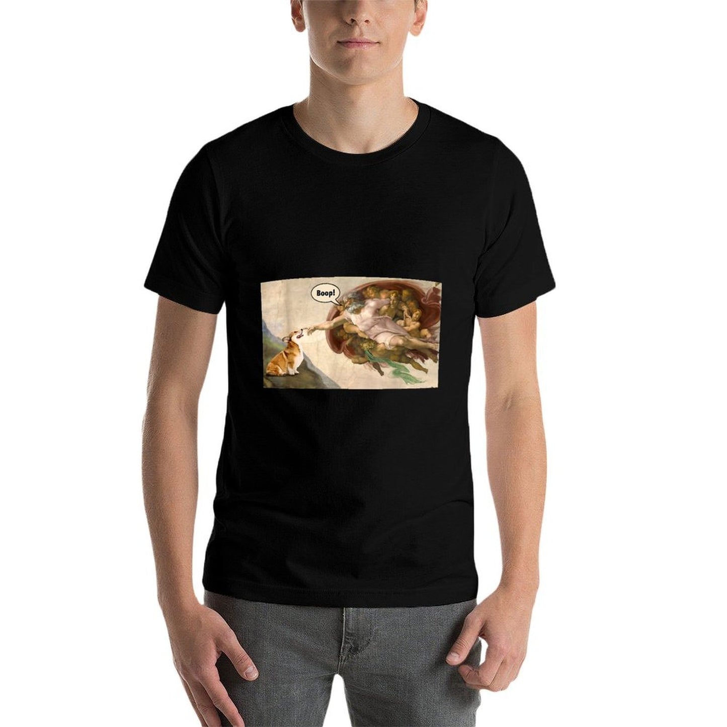 Boop The Snoot of Welsh Corgi Funny Korgi Dog Meme  Wrinkle-resistant T-Shirt