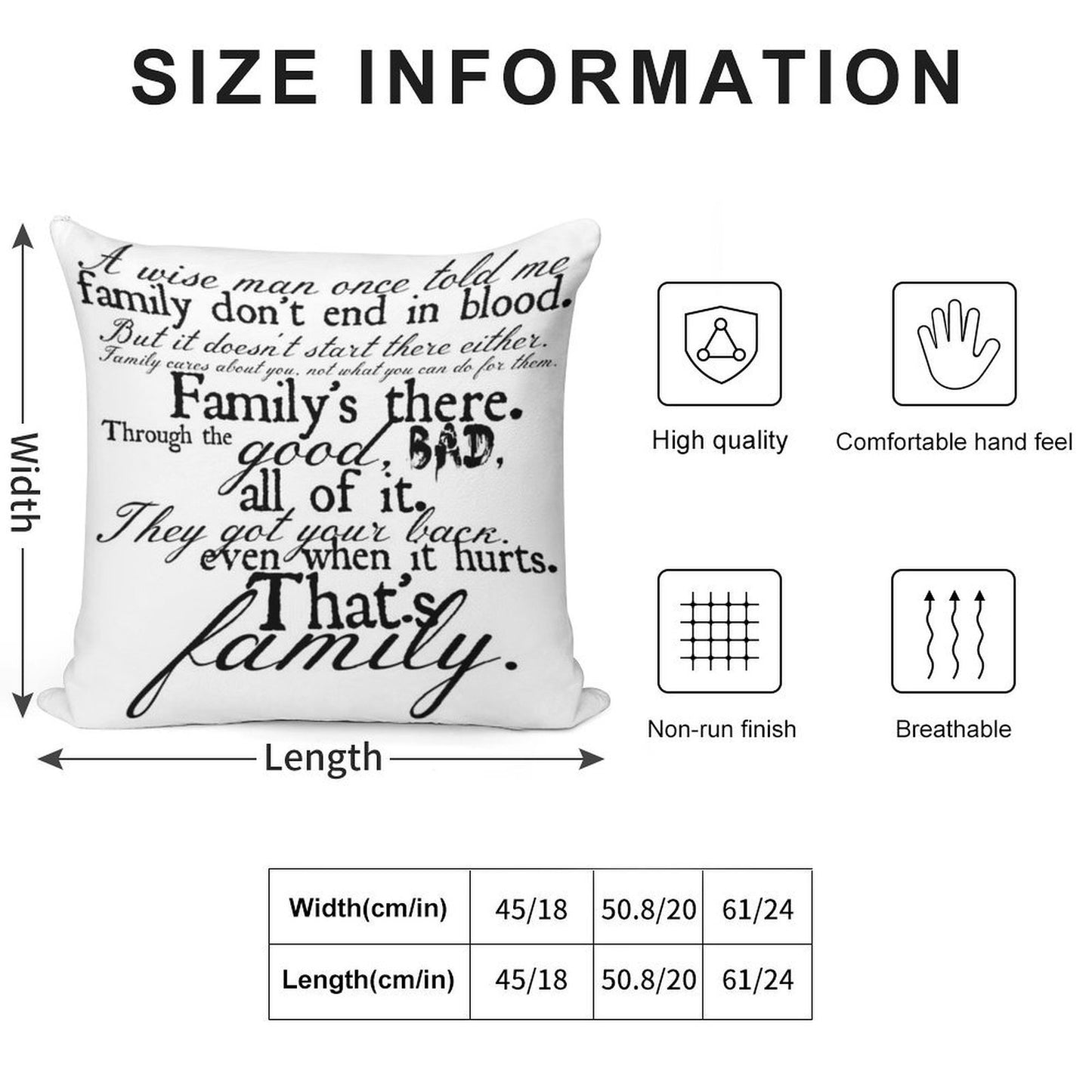 Family Don't End in Blood Soft Warmth Comfort Throw Pillow