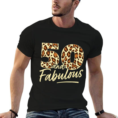 50 Year Woman Leopard Fabulous 50th Birthday  Durable T-Shirt