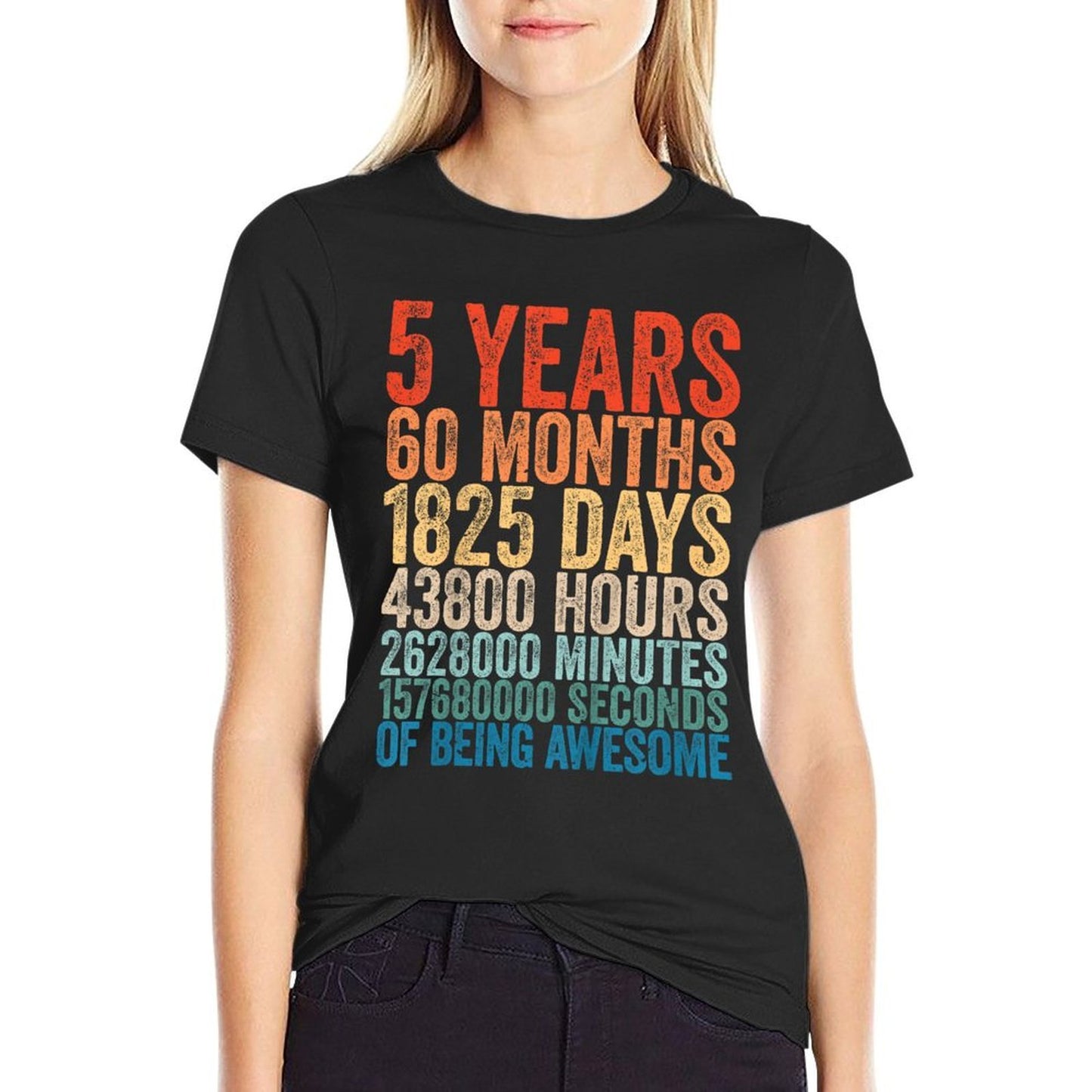 Awesome 5th Birthday Kids 5-YO Boys Girls 5 Years Old  Vintage-inspired T-Shirt