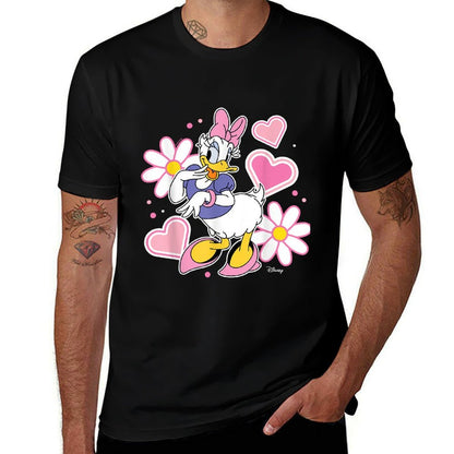 Daisy Duck - Hearts And Flowers  Rolled Sleeves T-Shirt