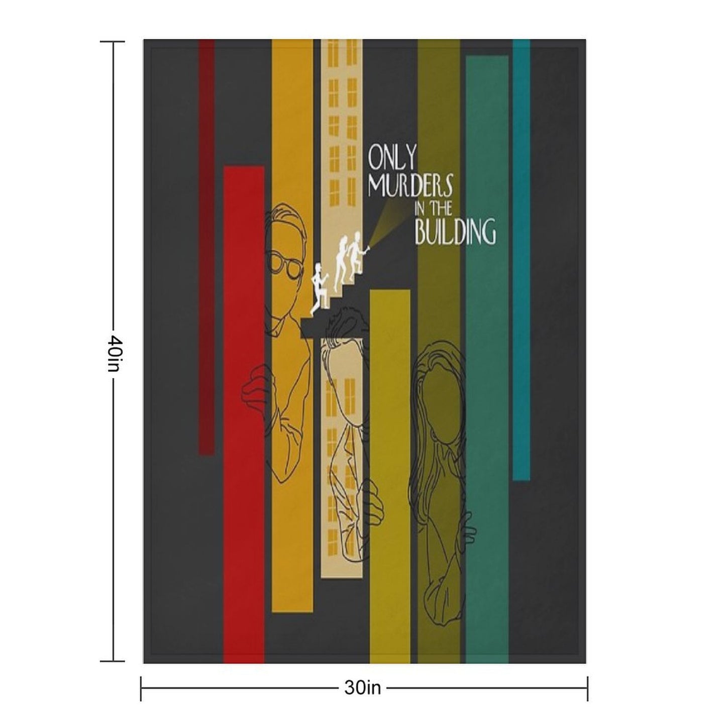 Only Murders in The Building Tv Show Lineart Poster Machine-washable Throw Blanket
