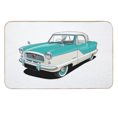 Austin Metropolitan in Two Tone Turquoise And White  Toxin-Free Bath Mat