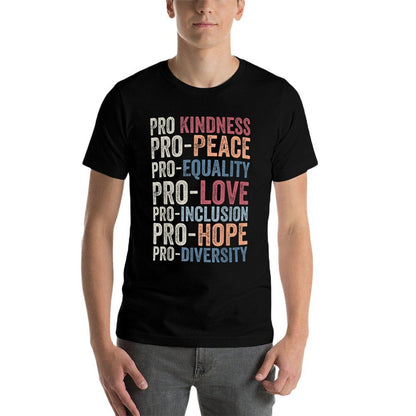 Pro Kindness Pro Peace Equality Love Diversity Human Rights  Oversized Silhouette T-Shirt
