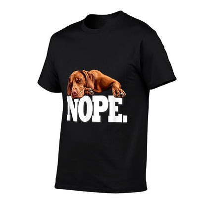 Funny Napping NOPE Vizsla Dog Lover  Rolled Sleeves T-Shirt