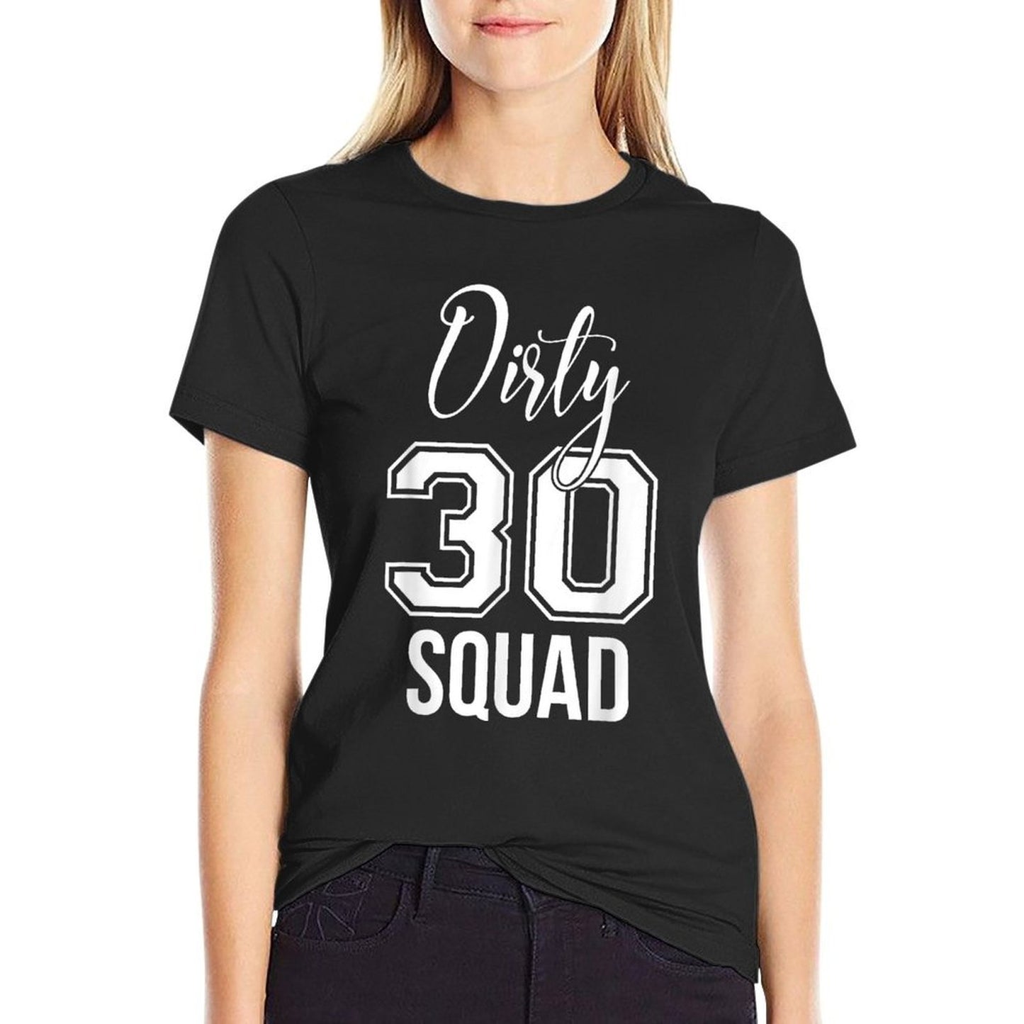 Dirty 30 Crew Great for 30th Birthday Party With Crew Squad  Heathered Texture T-Shirt