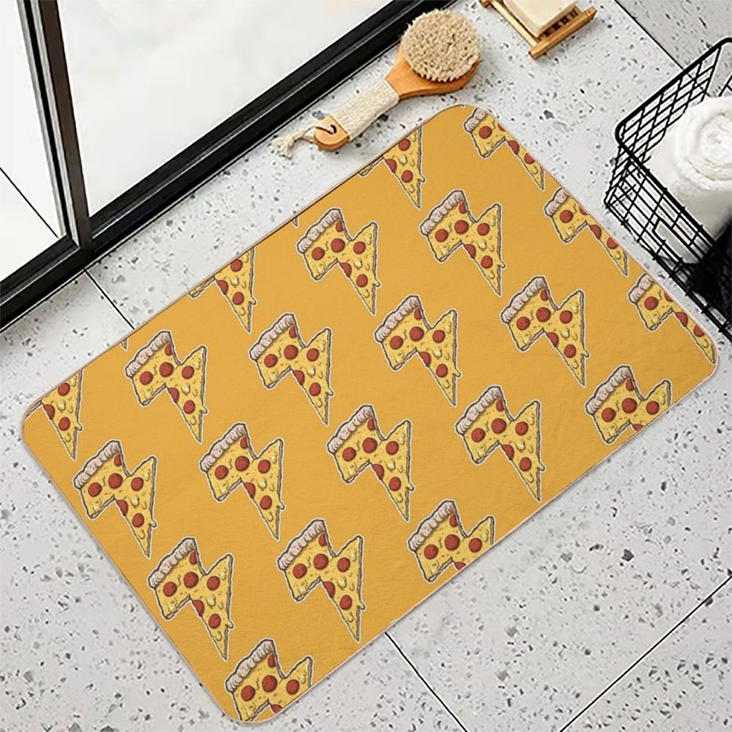 Thunder Cheesy Pizza  High-Traffic Bath Mat
