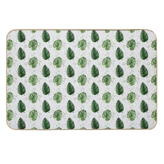 Watercolour Leaves  Anti-Trip Bath Mat