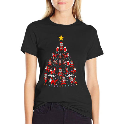 Tree Santa Claus Yoga Pose Yoga Santa Christmas Yoga Snow  Odor-resistant T-Shirt
