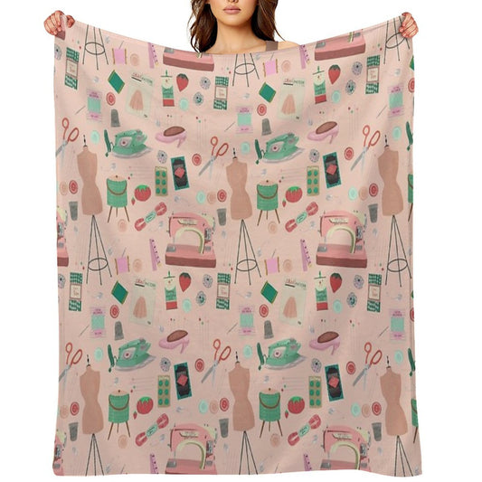 Sewing Tools And Notions Gift-ready Throw Blanket