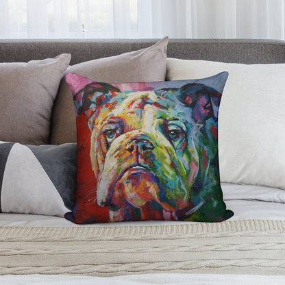 English Bulldog Soft Decorative Cover Throw Pillow