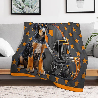 Tennessee Bluetick - Orange Stars Gift-ready Throw Blanket