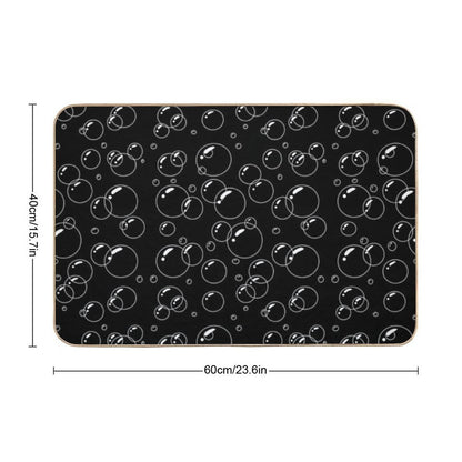 Black And White Bubble Pattern  Easy To Clean Bath Mat