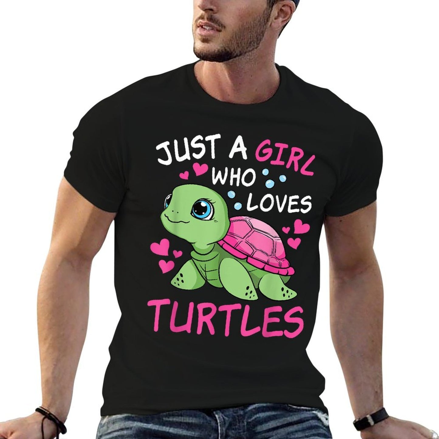 Just A Girl Who Loves Turtles Ocean Animal Cute Sea Turtle  Eco-friendly Material T-Shirt