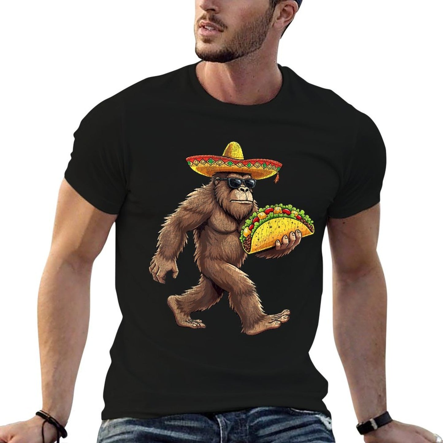 Bigfoot Carrying Taco Cinco De Mayo Sasquatch Boys Men  Odor-resistant T-Shirt