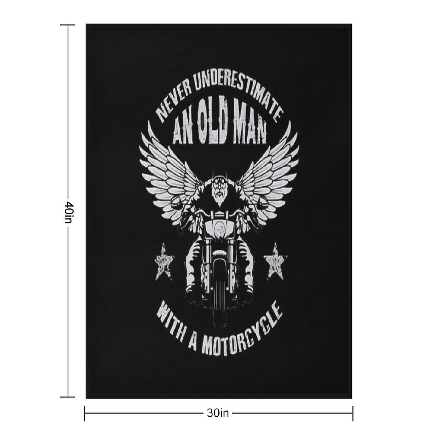 Never Underestimate An Old Man with A Motorcycle Sustainable Throw Blanket