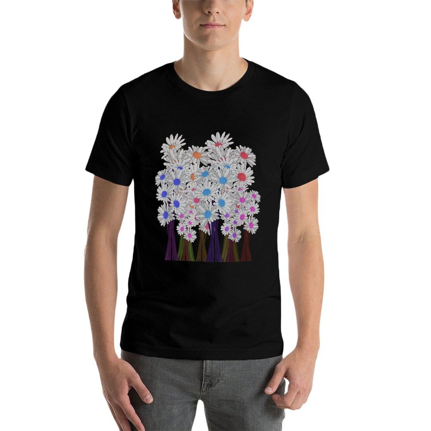 Flower Blossoms Botanical Wildflowers Daisy Botanical  Slim-fit Cut T-Shirt